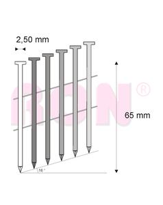 Hřebíky FAC svitek drát 16° 2,5/65 hladké RON, 7200 ks