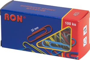 453 B Paper Clips, plastic coated, mixed colours 32 mm, 100 pcs