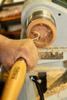 Scraper for hollowing with exchangeable cutting tip, shallow swan-neck